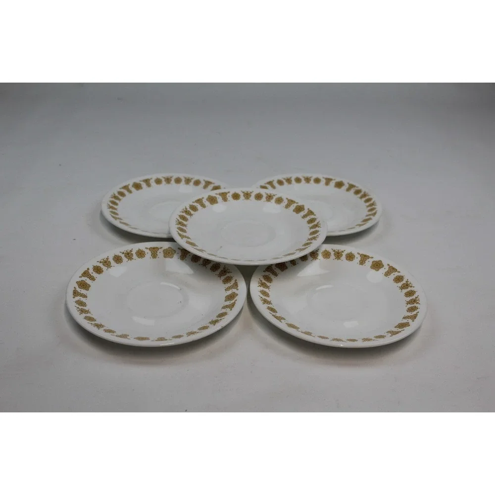 Corelle by Corning Ware Butterfly Gold Dinner Plates 5 Yellow Flower Vintage 70s